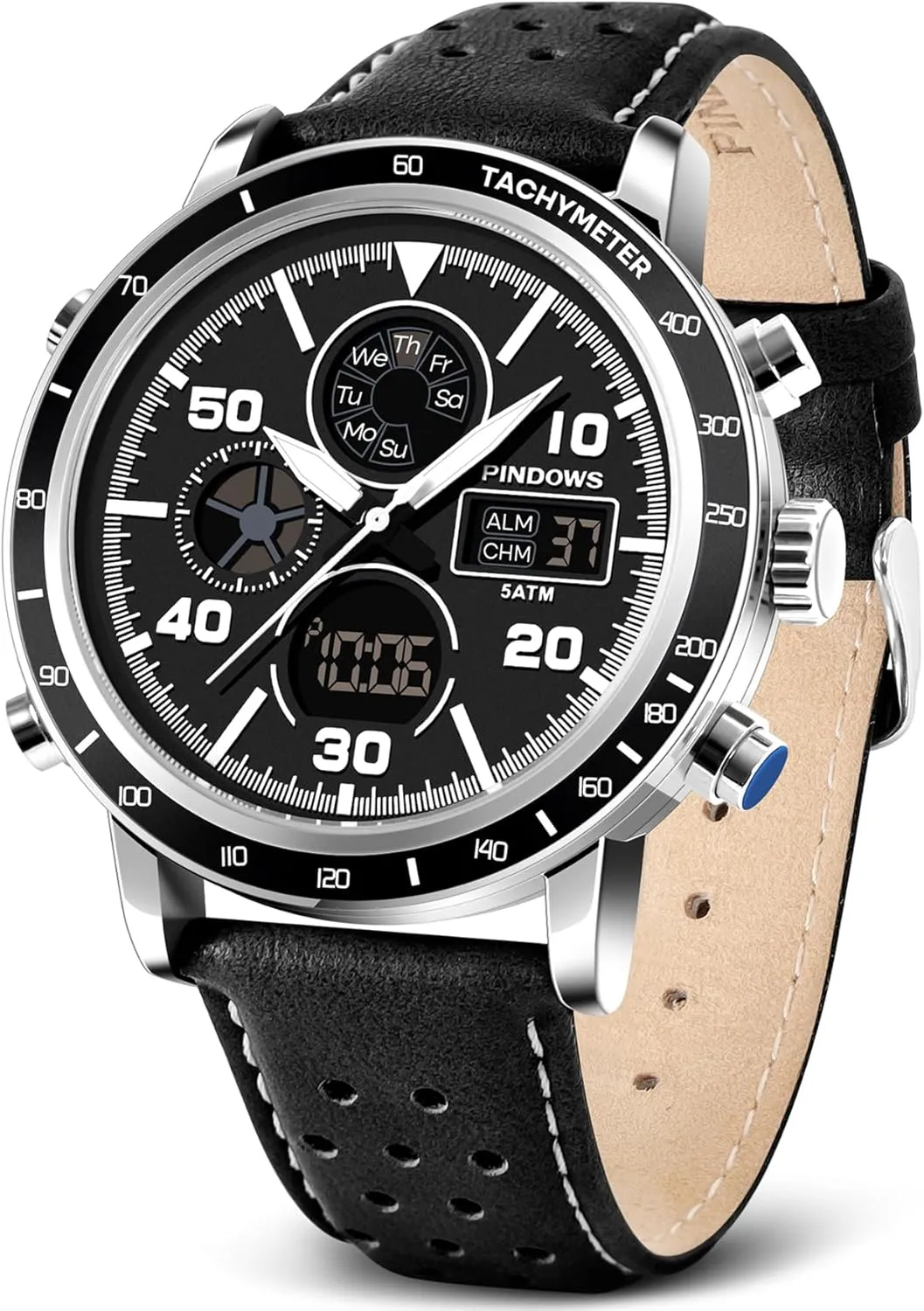 Mens Watches for Men,Military Digital Analog Sports Watch,Outdoor Waterproof Quartz Wrist Watch for Men with Stopwatch Alarm Countdown Dual Dial Time,LED Back Light