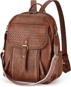 Missnine Leather Backpack Purse for Women, Ladies Fashion Backpacks, Convertible Vintage Bag for Travel, Work, Everyday