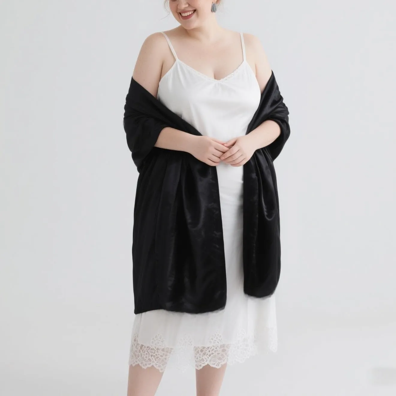 MLMW Shawls and Wraps for Evening Dresses Satin Shawl Wraps for Women Extra Long Wedding Shawls for Bridal Party