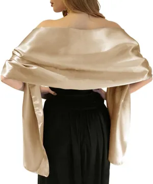 MLMW Shawls and Wraps for Evening Dresses Satin Shawl Wraps for Women Extra Long Wedding Shawls for Bridal Party