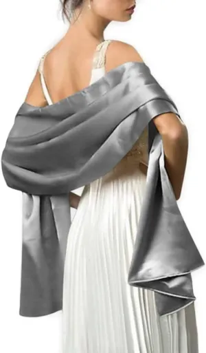 MLMW Shawls and Wraps for Evening Dresses Satin Shawl Wraps for Women Extra Long Wedding Shawls for Bridal Party