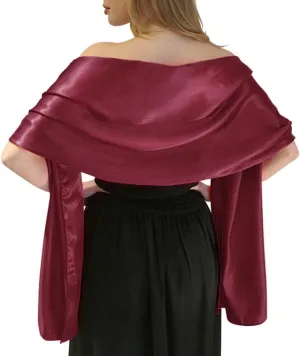 MLMW Shawls and Wraps for Evening Dresses Satin Shawl Wraps for Women Extra Long Wedding Shawls for Bridal Party