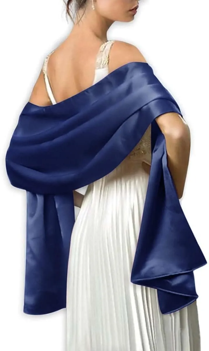 MLMW Shawls and Wraps for Evening Dresses Satin Shawl Wraps for Women Extra Long Wedding Shawls for Bridal Party