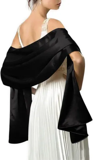 MLMW Shawls and Wraps for Evening Dresses Satin Shawl Wraps for Women Extra Long Wedding Shawls for Bridal Party