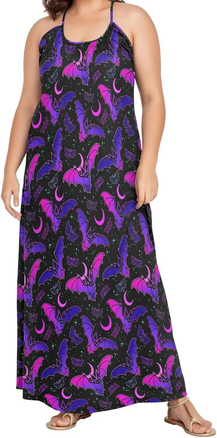 MNSRUU Women Dresses Funny Skulls Sexy Dresses Summer Beach Slip Dresses