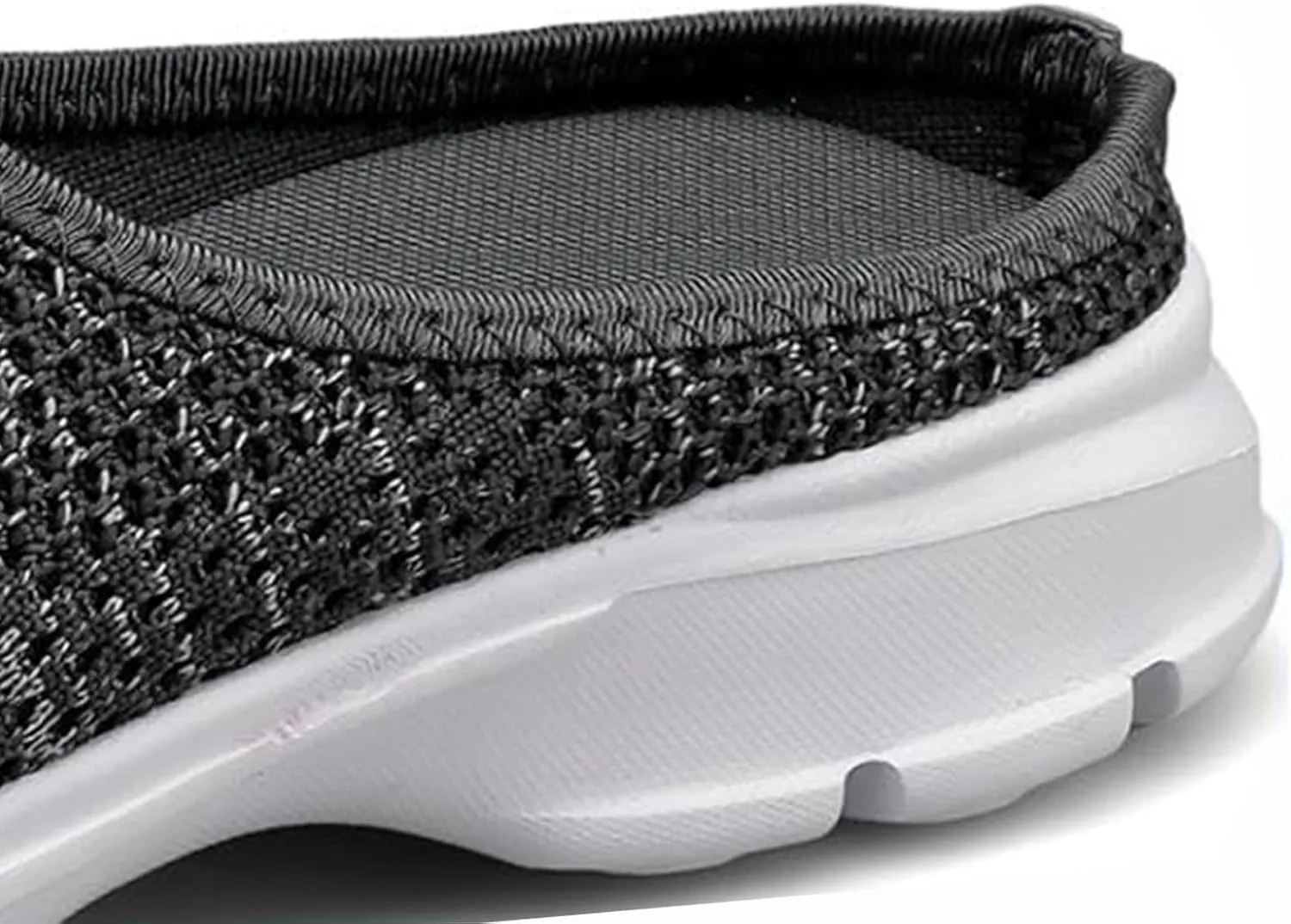 Mules for Women 2025 Breathable Mesh Walking Mules Sneakers Open Back Slip On Shoes Knit Flats Sandals Summer Lightweight Comfortable Walking Shoes