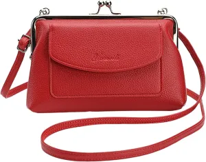Multi Pocket Shoulder Bags for Woman Fabric Nylon Multi Pocket Crossbody Bags Carry on Bag for Airplanes Women(Red)