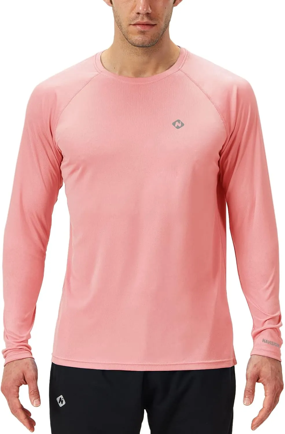 NAVISKIN Men's Rash Guard Shirts Swim Shirts UPF 50  UV Sun Protection Long Sleeve Shirts Lightweight Quick Dry