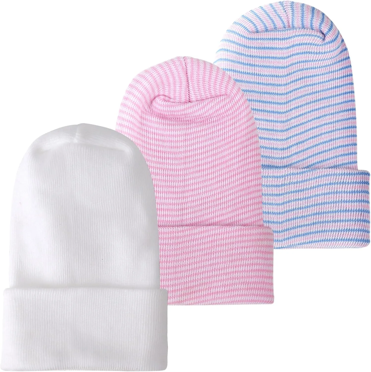 Newborn Baby Girl Hats Soft No Scratch Cotton Toddler Infant Beanie Caps Newborn Hospital Hat for Boy Girl 0-6 Months