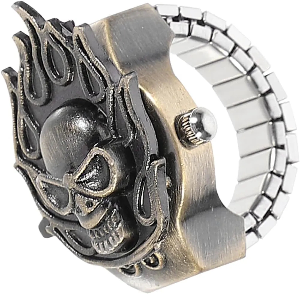 NOLITOY Flipping Electronic Ring Watch Creative Retro Design for Men Jewelry Watch for Thumb Index Finger Unique Birthdays and Special Occasions