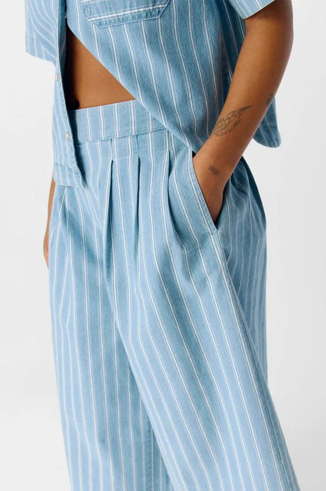 Object Elsie Wide Striped Culotte Jeans