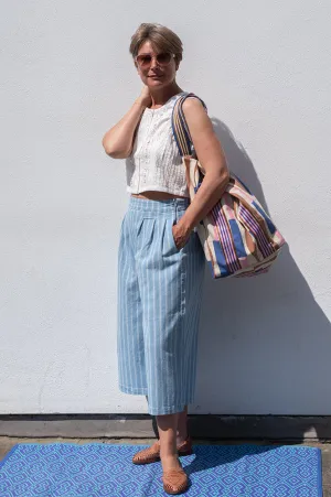 Object Elsie Wide Striped Culotte Jeans