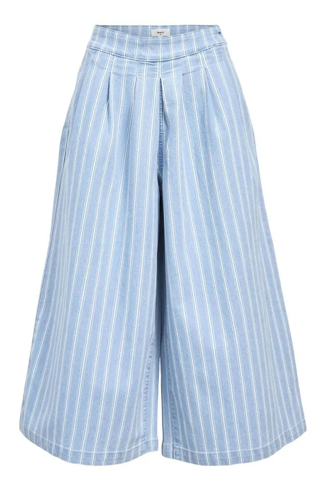 Object Elsie Wide Striped Culotte Jeans