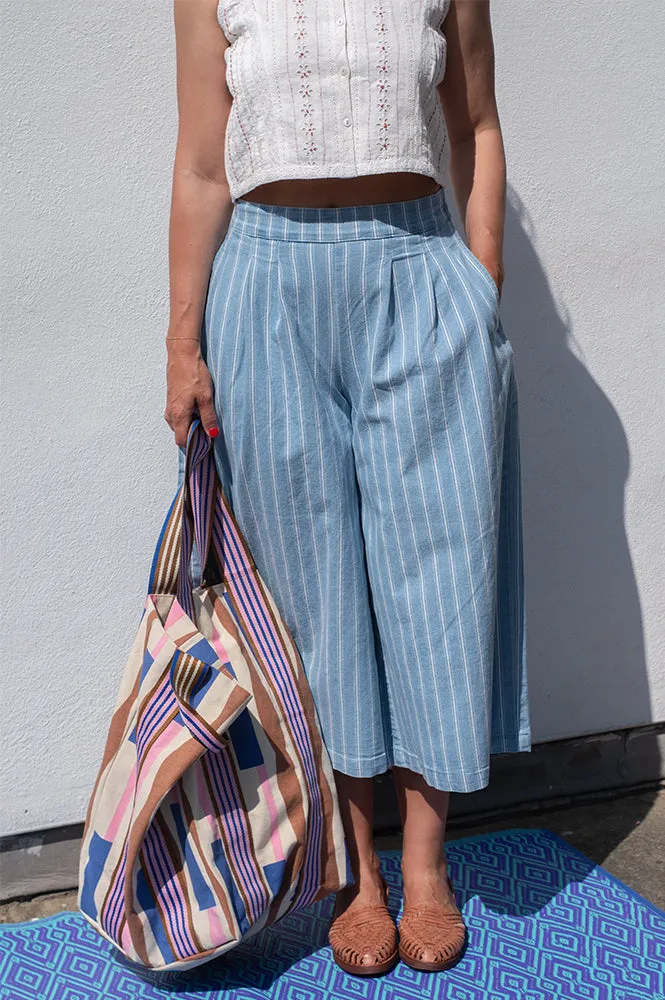 Object Elsie Wide Striped Culotte Jeans