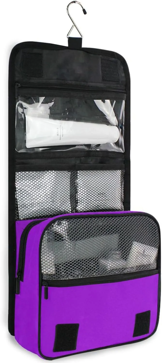 ODAWA Hanging Cosmetic Toiletry Bag Dark Violet Travel Toiletry Bag Hanging Compact