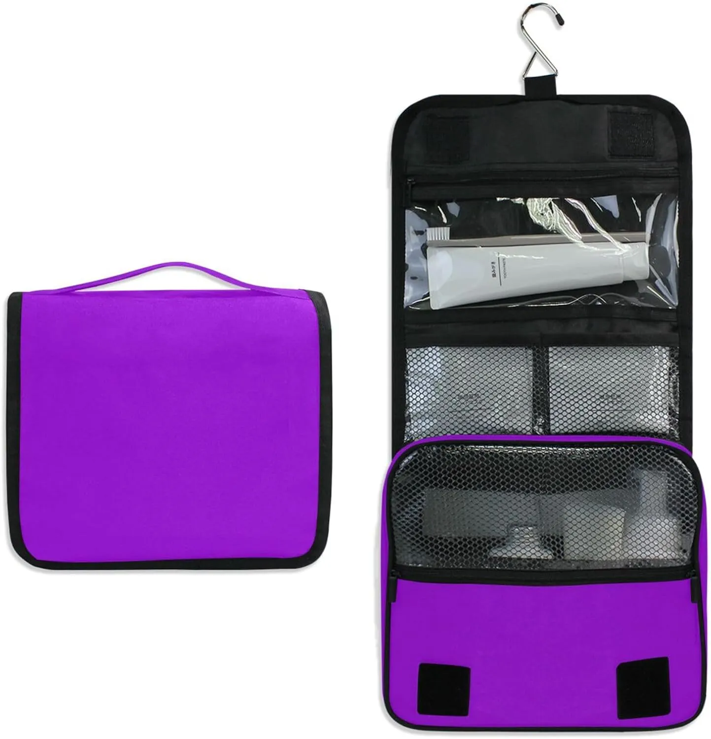ODAWA Hanging Cosmetic Toiletry Bag Dark Violet Travel Toiletry Bag Hanging Compact