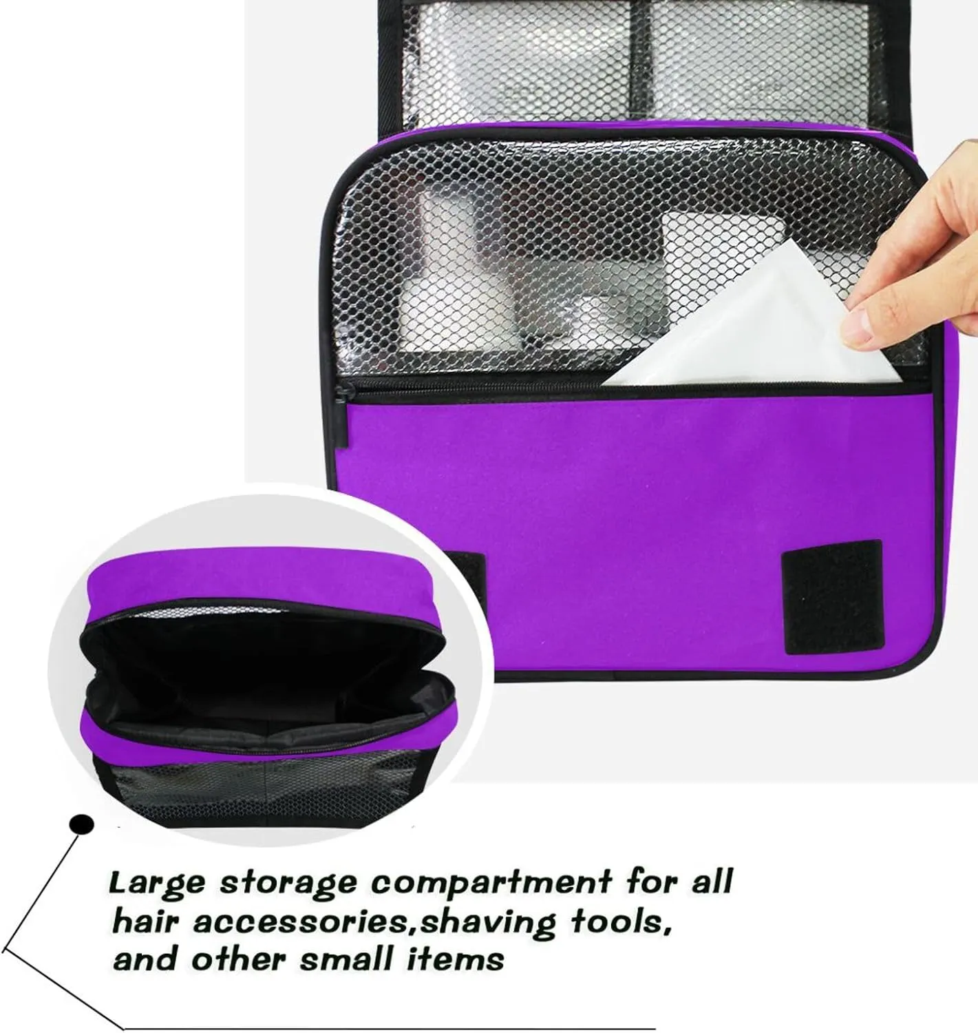 ODAWA Hanging Cosmetic Toiletry Bag Dark Violet Travel Toiletry Bag Hanging Compact
