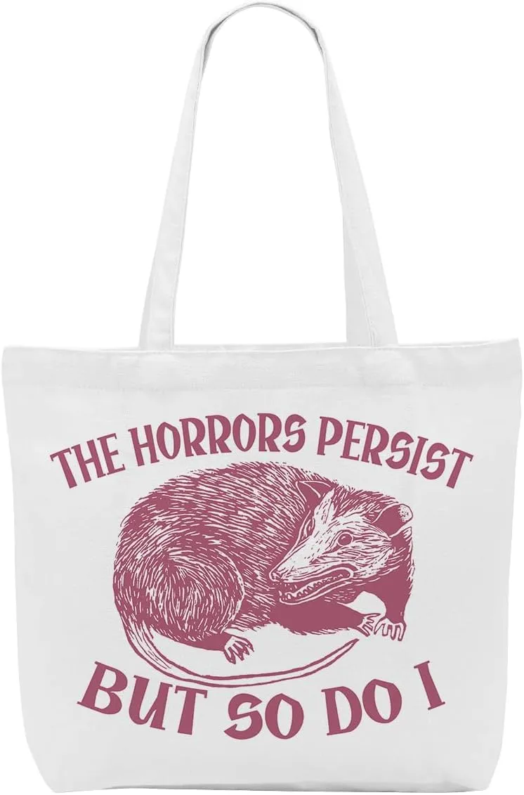 Opossum Dog Sloth Gifts Canvas Tote Bag, Reusable Grocery Shopping Bags Animal Lover Gift for Women Girls birthday