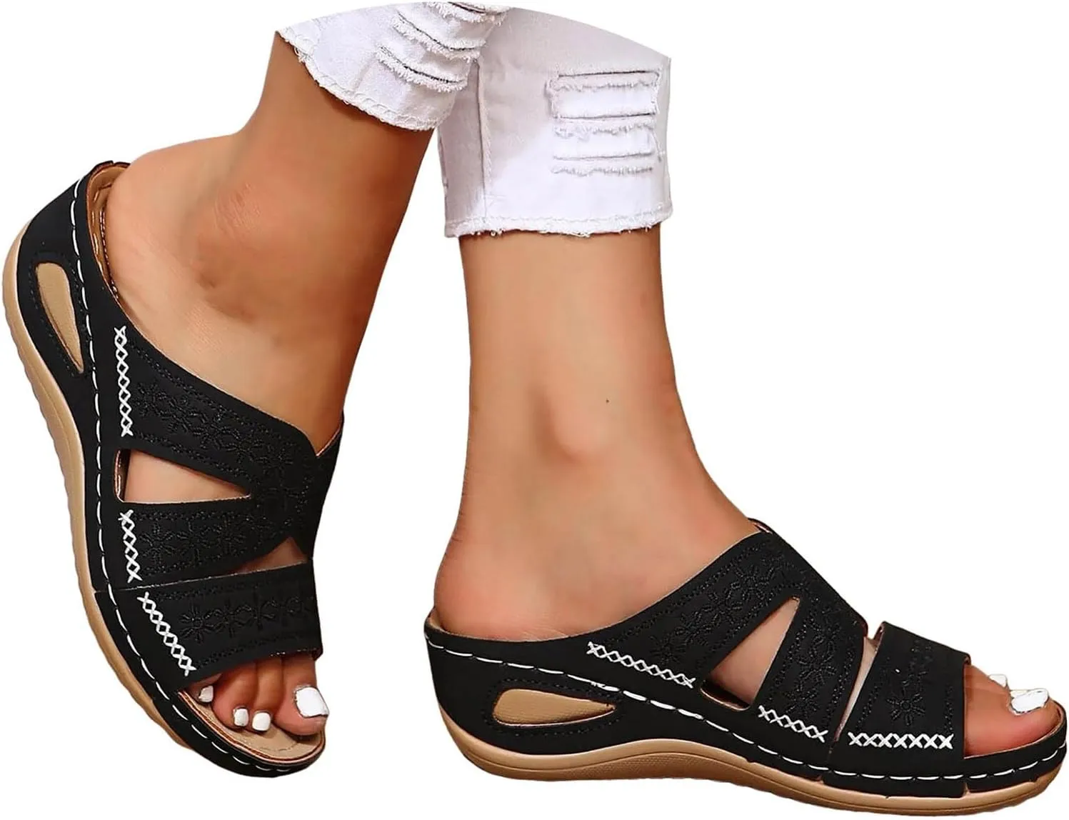 Orthopedic Sandals for Women, Women Dressy Summer Comfortable Sandals with Arch Support Walking Sandals Flip Flops Sandals