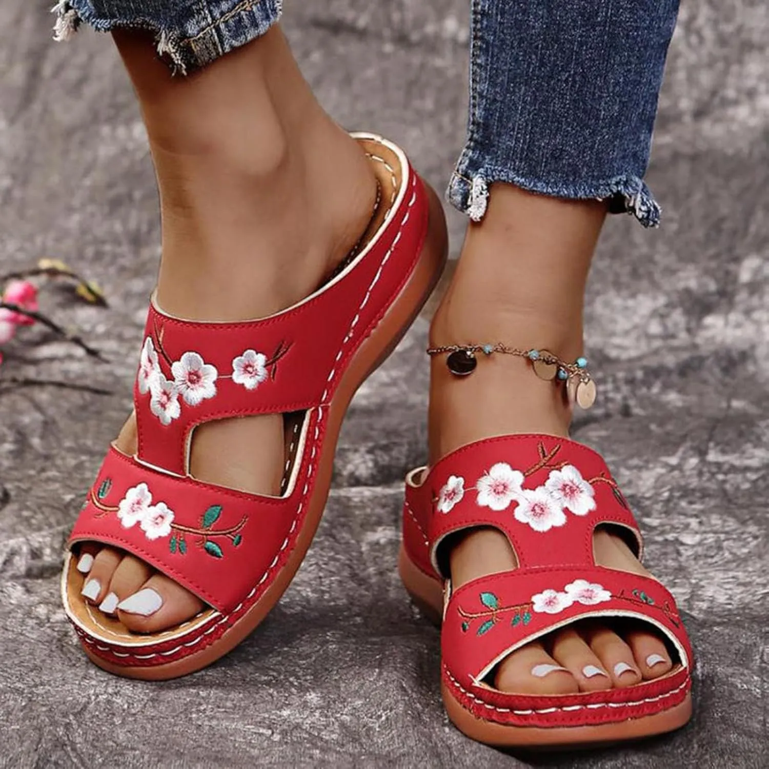 Orthopedic Sandals for Women, Women Dressy Summer Comfortable Sandals with Arch Support Walking Sandals Flip Flops Sandals
