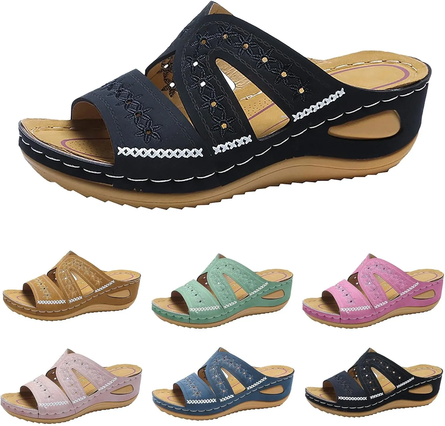 Orthopedic Sandals for Women, Women Dressy Summer Comfortable Sandals with Arch Support Walking Sandals Flip Flops Sandals