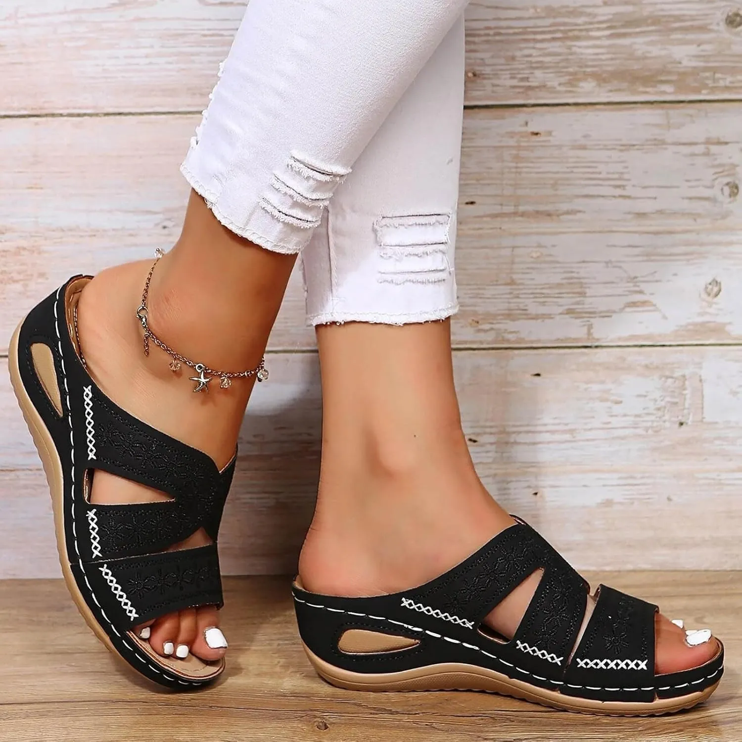 Orthopedic Sandals for Women, Women Dressy Summer Comfortable Sandals with Arch Support Walking Sandals Flip Flops Sandals