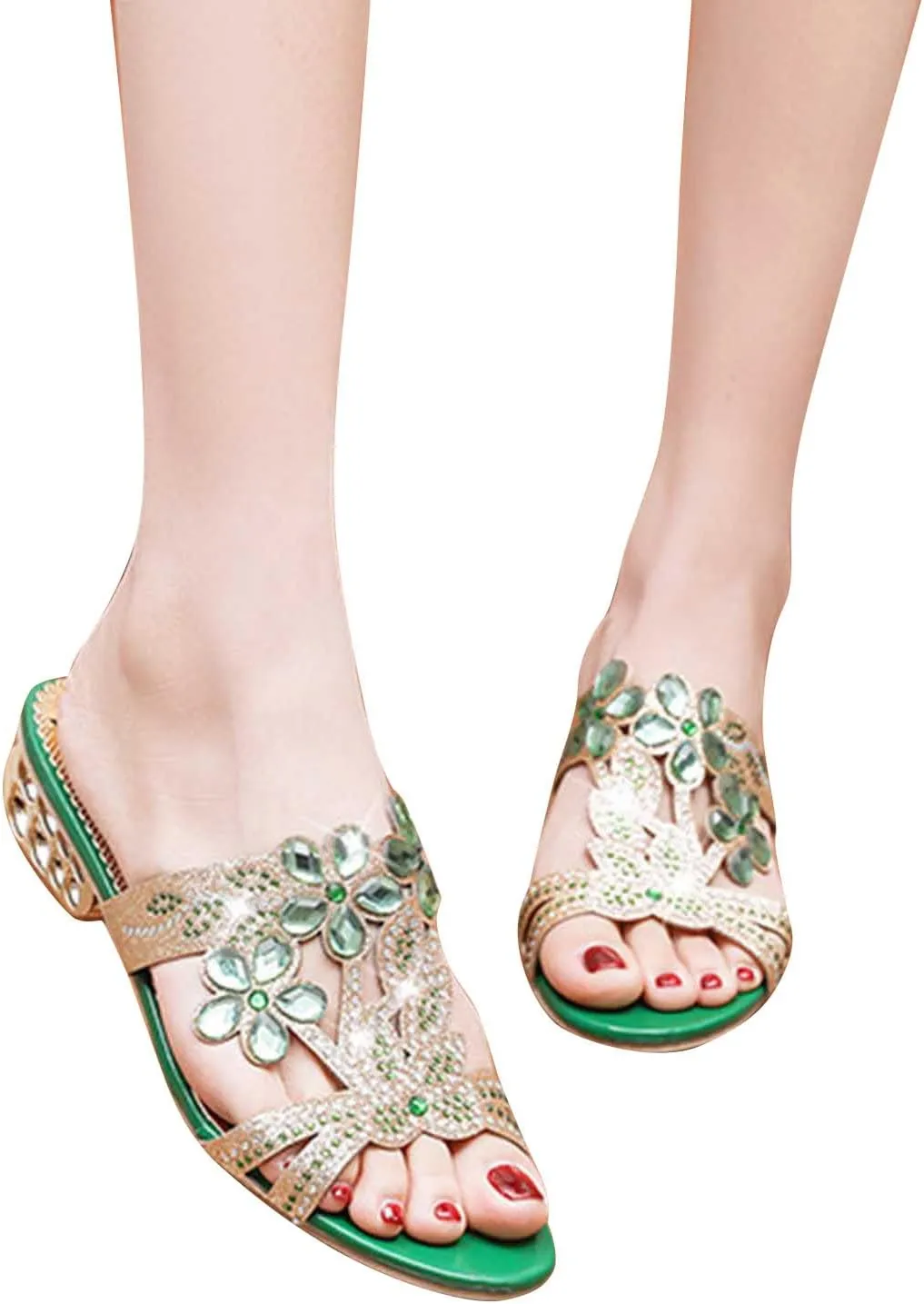Outdoor Slippers for Women Casual Slides Pearls Hollow Out Sandals Comfort Sandal Flower Graphic Beach Vacation Slipper Footwear
