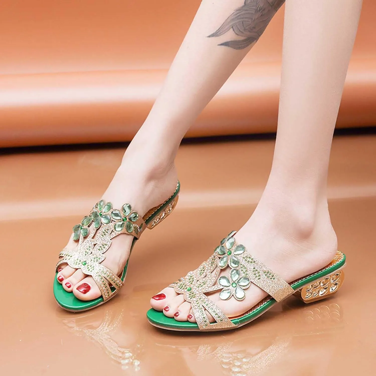 Outdoor Slippers for Women Casual Slides Pearls Hollow Out Sandals Comfort Sandal Flower Graphic Beach Vacation Slipper Footwear