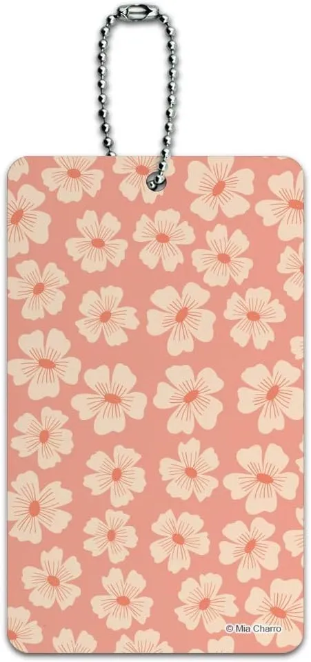 Peachy Flowers Luggage Card Suitcase Carry-On ID Tag