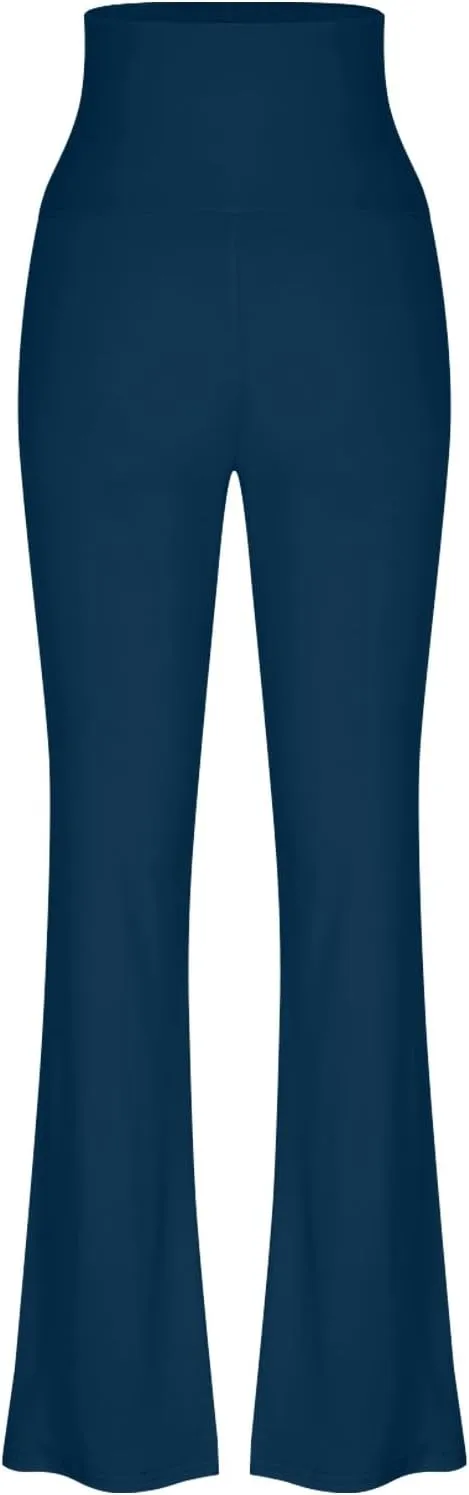 Petite Womens Yoga Pants Flare Leg Elastic High Waist Stretch Bootcuts Seamless Workout Wide Bell Bottoms Leggings