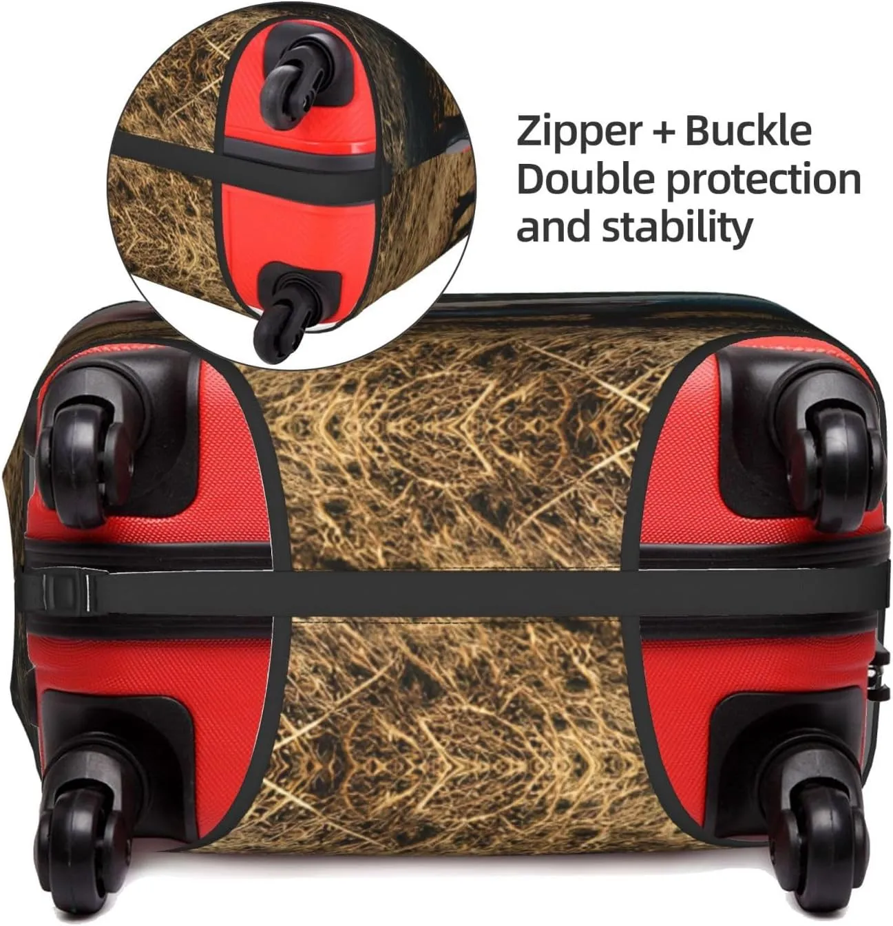 Pigs in Farm Print Practical Elastic Washable Travel Luggage Cover with Concealed Zipper for Suitcases