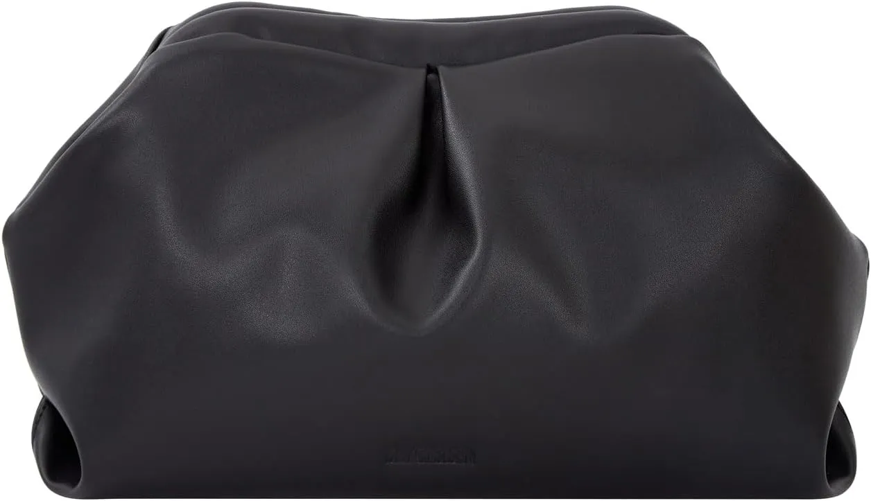 Pleated Vegan Leather Clutch Purse for Women - Stylish Soft PU Evening Handbag