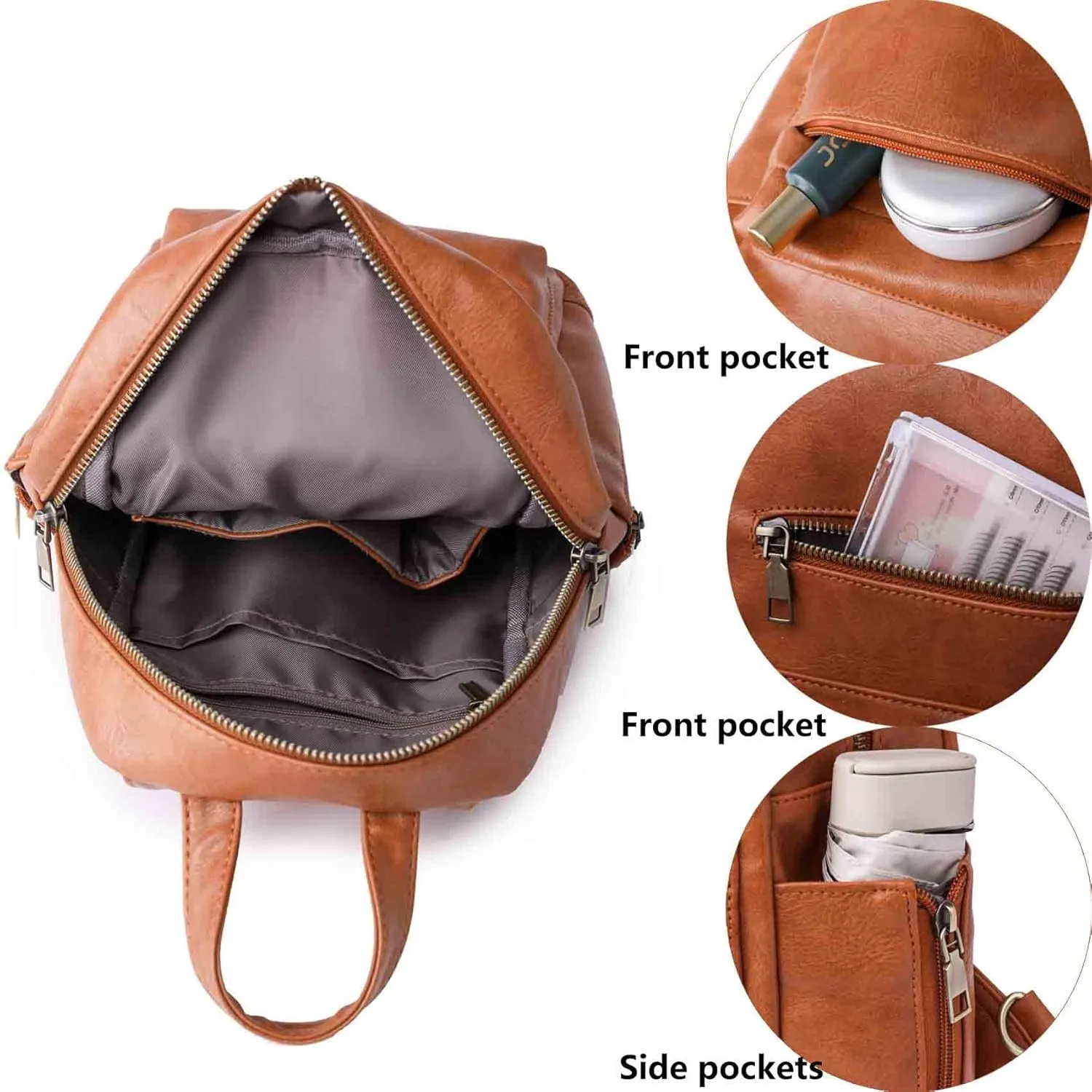 Practical Sling Bag Convertible Backpack Daypack for Women Ladies Satchel Chest Bag Wide Strap PU Leather Fashion Chic
