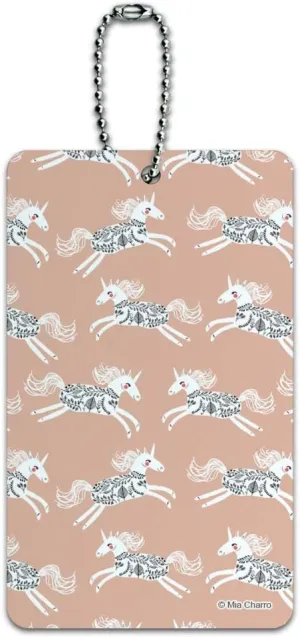 Prancing Unicorns Luggage Card Suitcase Carry-On ID Tag