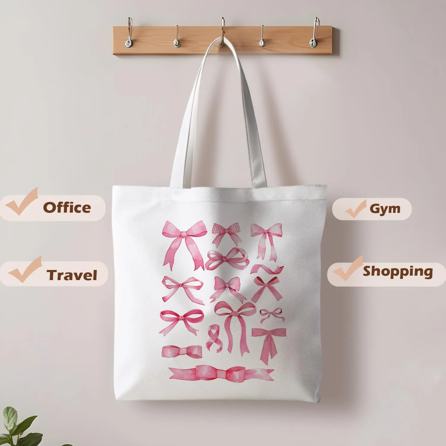 Preppy Tote Bag, Coquette Tote Bag, Preppy Stuff, Reusable Grocery Bags Shopping Bags