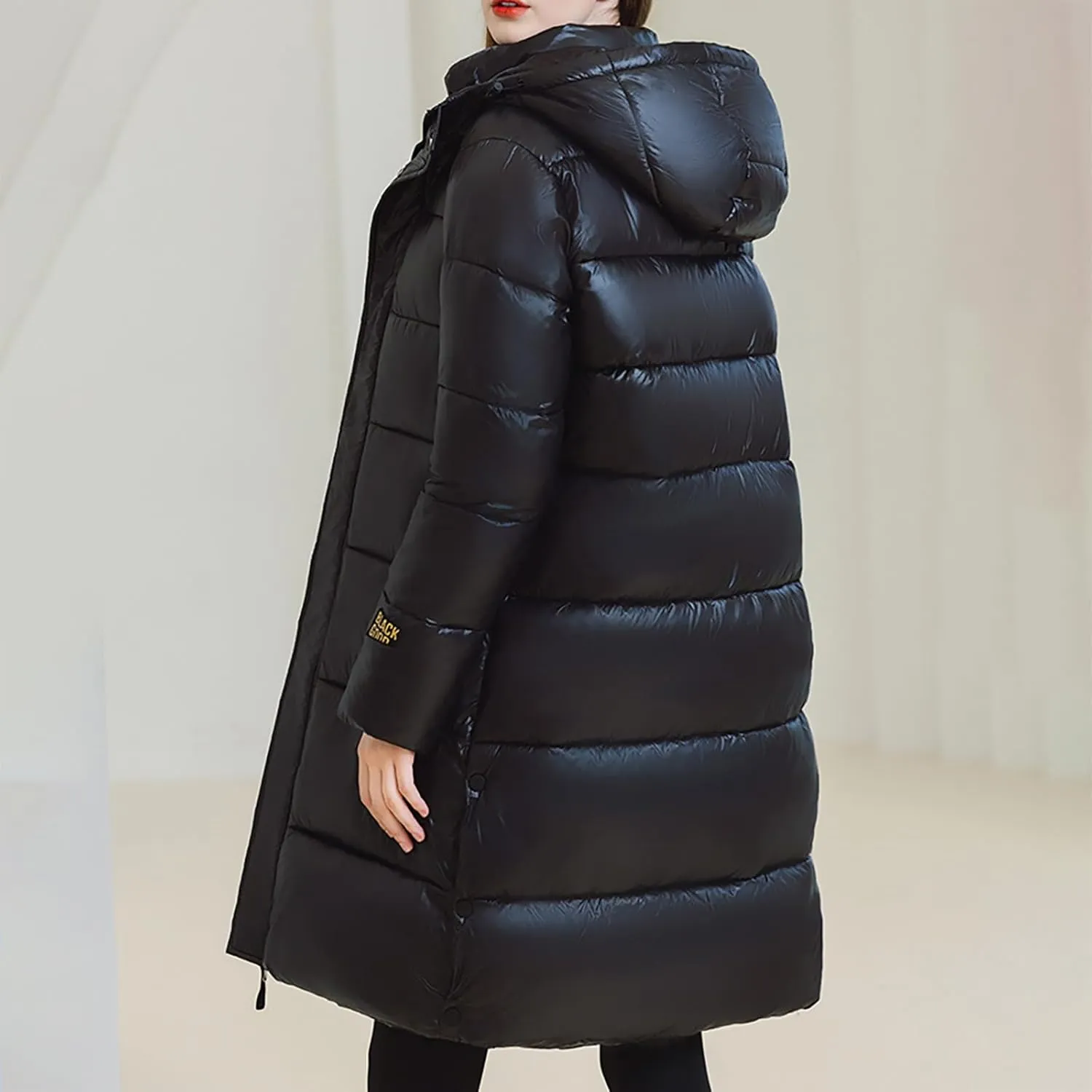 Puffer Jacket Womens Warm Winter 2023 Trendy Puffer Jackets Cotton Padded Coats Fashion Solid Hooded Bubble Jackets