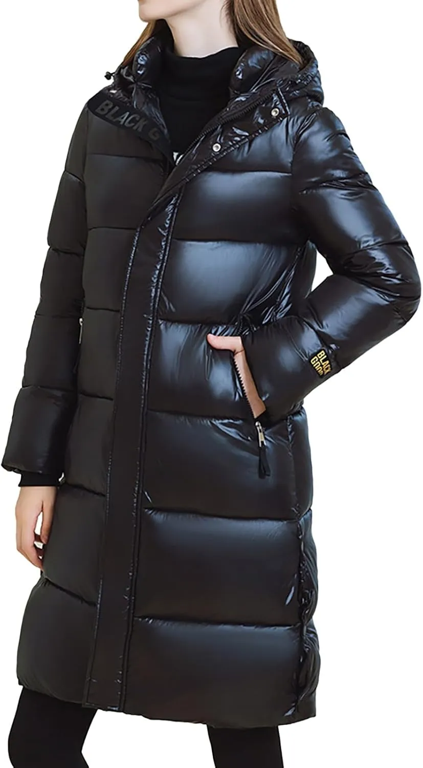 Puffer Jacket Womens Warm Winter 2023 Trendy Puffer Jackets Cotton Padded Coats Fashion Solid Hooded Bubble Jackets