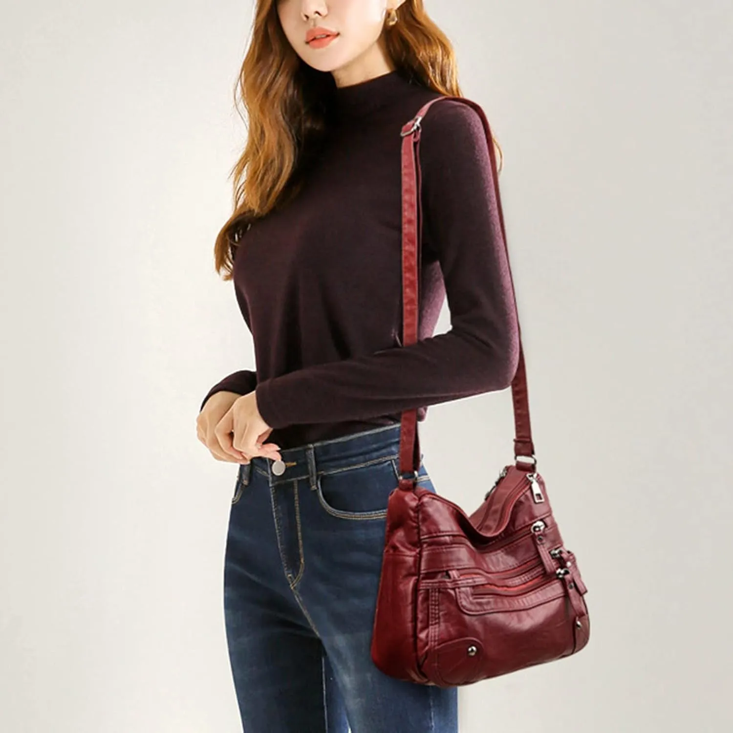 Puffer Tote Bag Outdoor Sling Bag Body Bag Zipper Trendy Crossbody Purse Chest Bag With Adjustable Guitar Strap