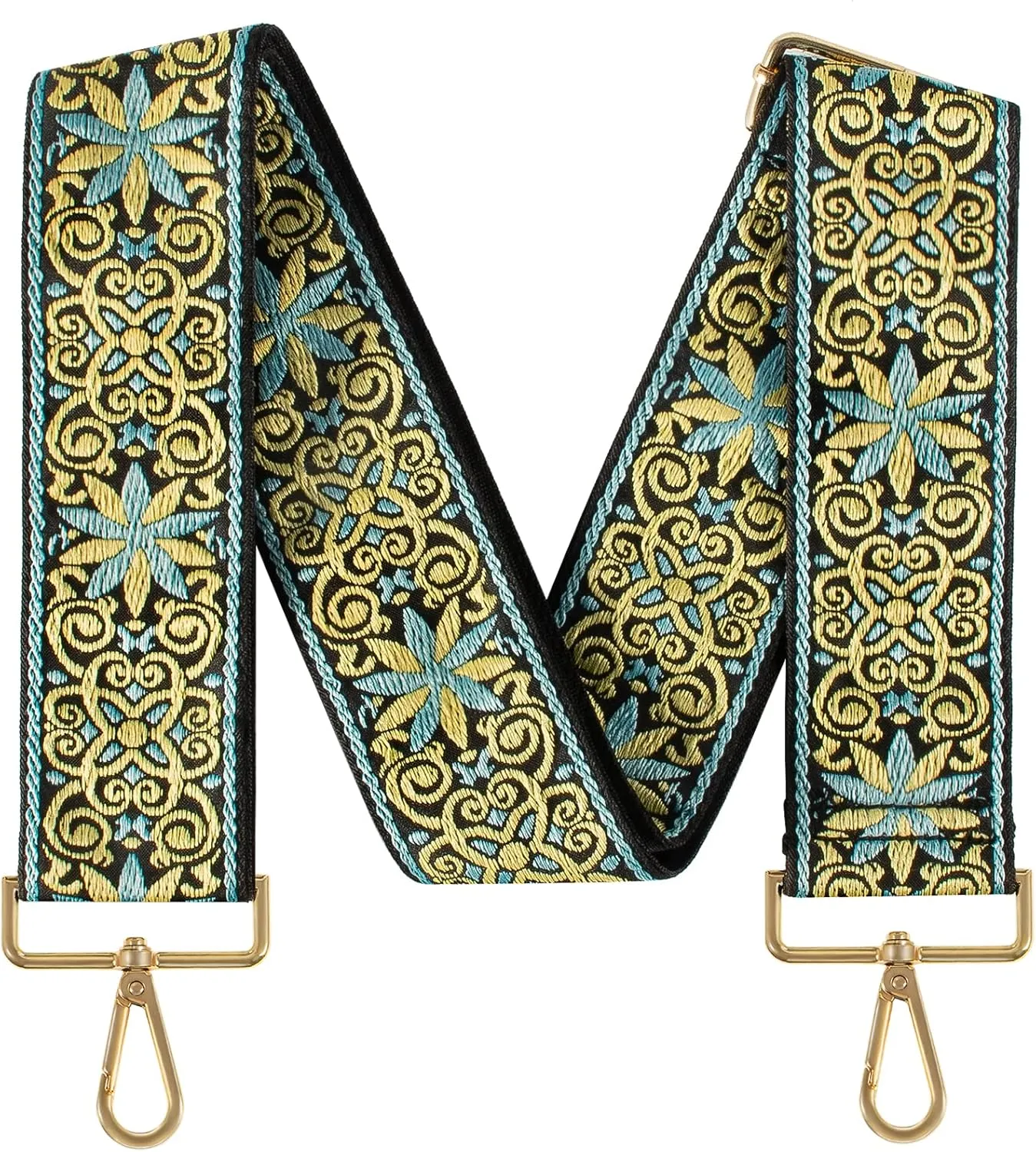 Purse Strap Crossbody, 2" Bag Straps Replacement for Purses, Embroidered Wide Shoulder Strap for Handbag