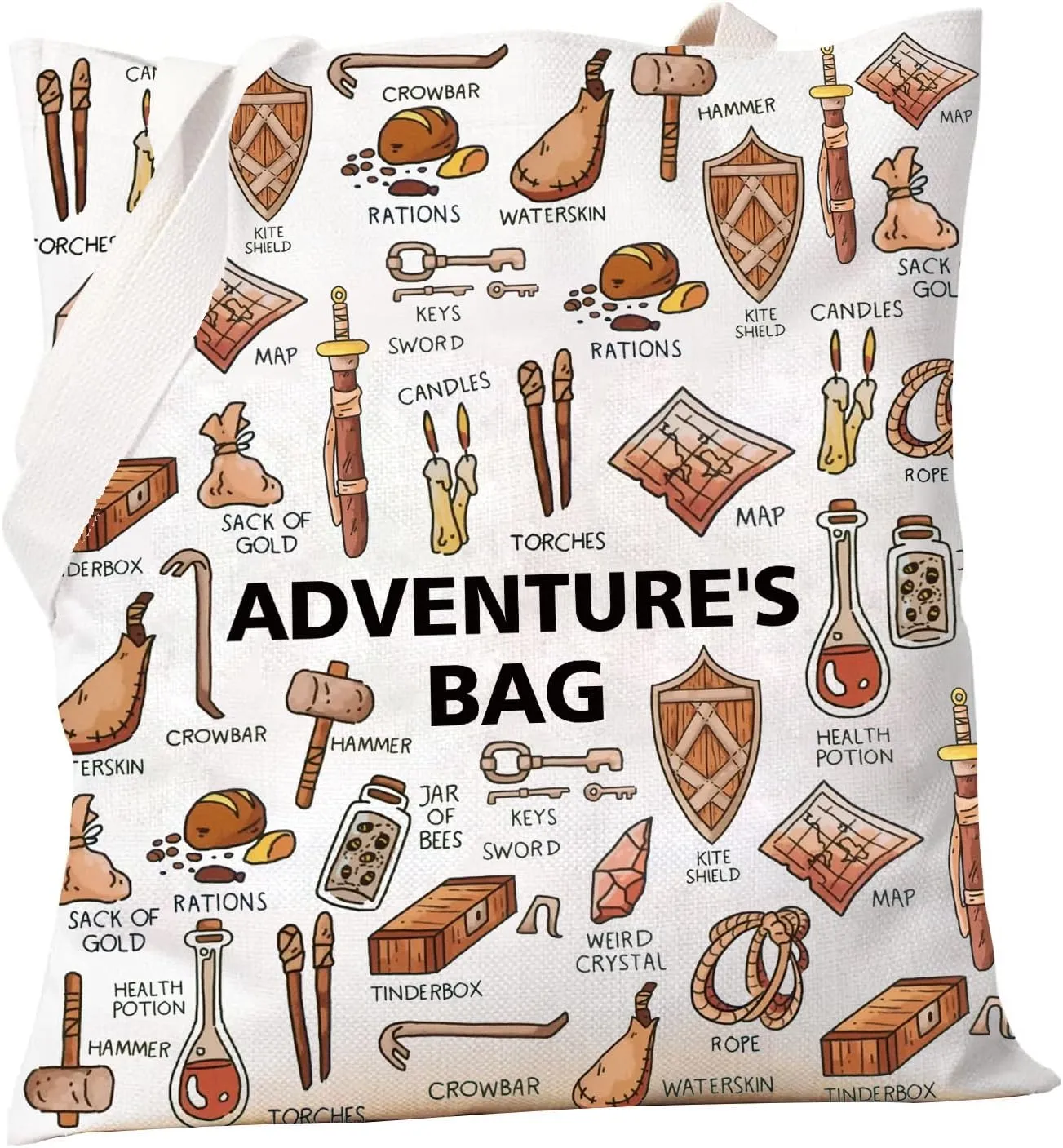 PXTIDY D Gifts Adventure's Bag Reusable Book Tote Shopping Bags Novelty Gamer Gift Dragon Game Gift Dragon lover gift