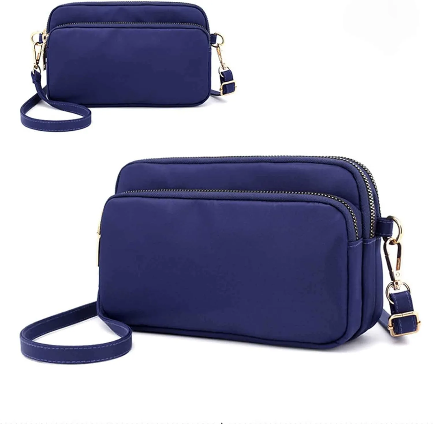 Quilted Crossbody Bags for Women Fashion Cotton Canvas Handbags Tote Purses Carry Options for Work and Daily Use(Blue)