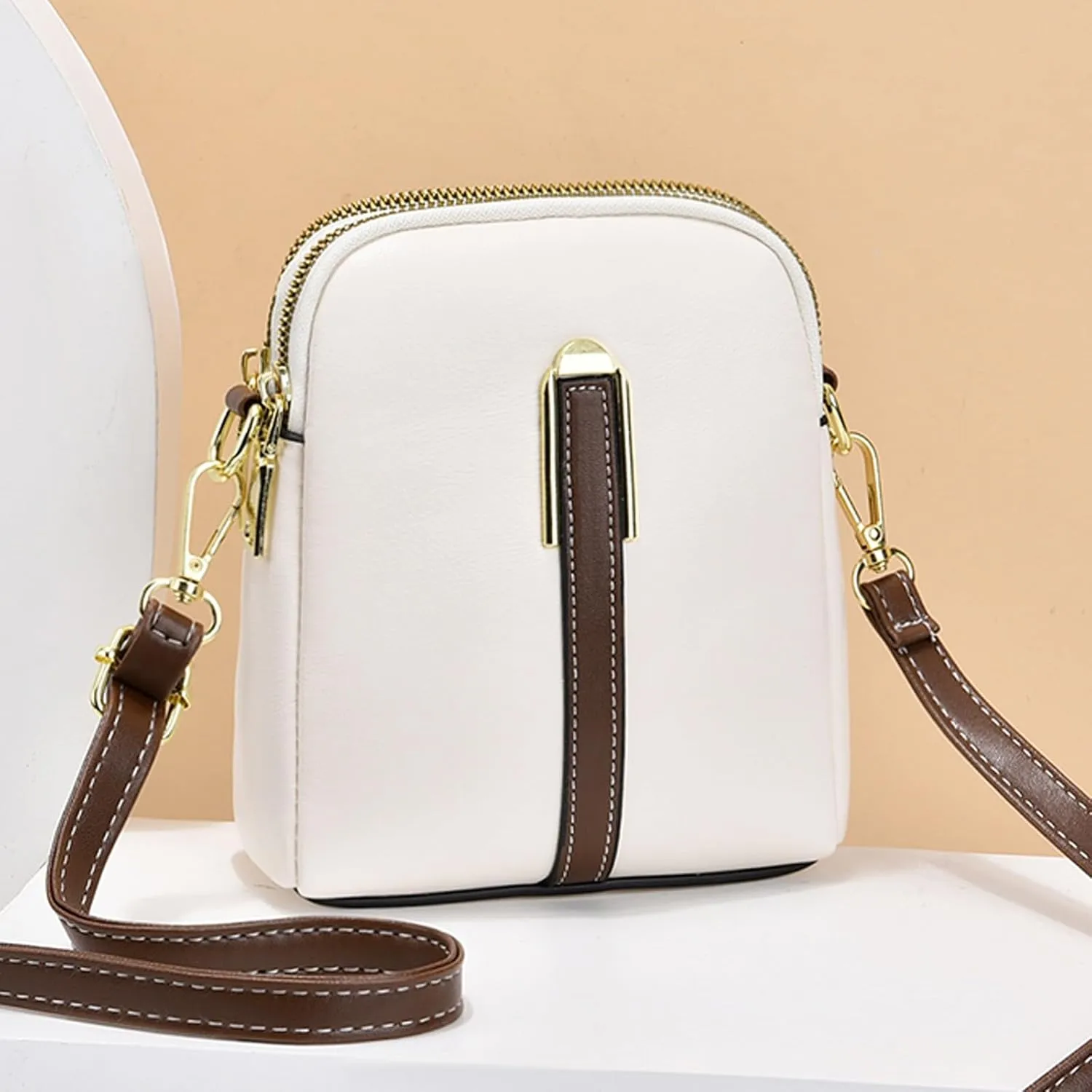 Quilted Crossbody Bags for Women Small Designer Crossbody Bags Women's Carry Options for Work and Daily Use(White)