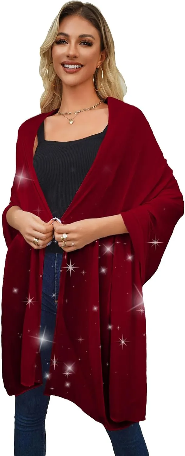 REEMONDE Shawl Wraps for Women Shine Chiffon Shawls Hijab Scarf Sarong Bridal Wedding Wraps Shawls for Evening Dresses