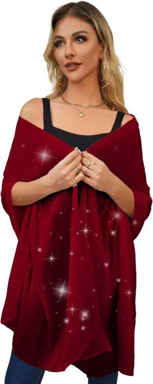 REEMONDE Shawl Wraps for Women Shine Chiffon Shawls Hijab Scarf Sarong Bridal Wedding Wraps Shawls for Evening Dresses