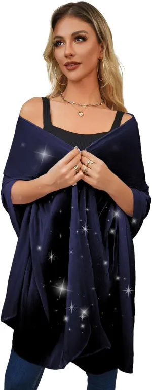 REEMONDE Shawl Wraps for Women Shine Chiffon Shawls Hijab Scarf Sarong Bridal Wedding Wraps Shawls for Evening Dresses