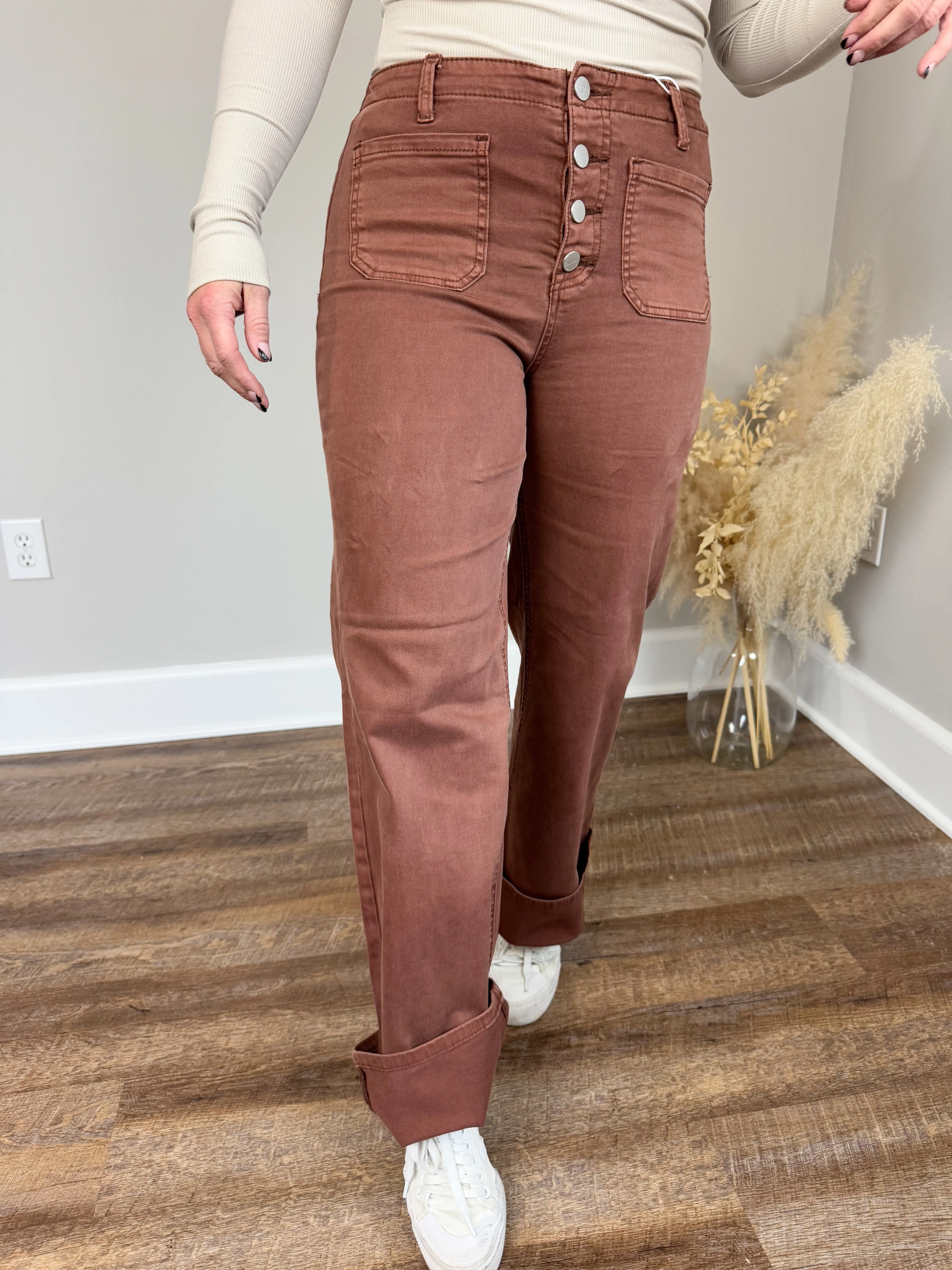 Risen Wide Leg Jeans | Espresso