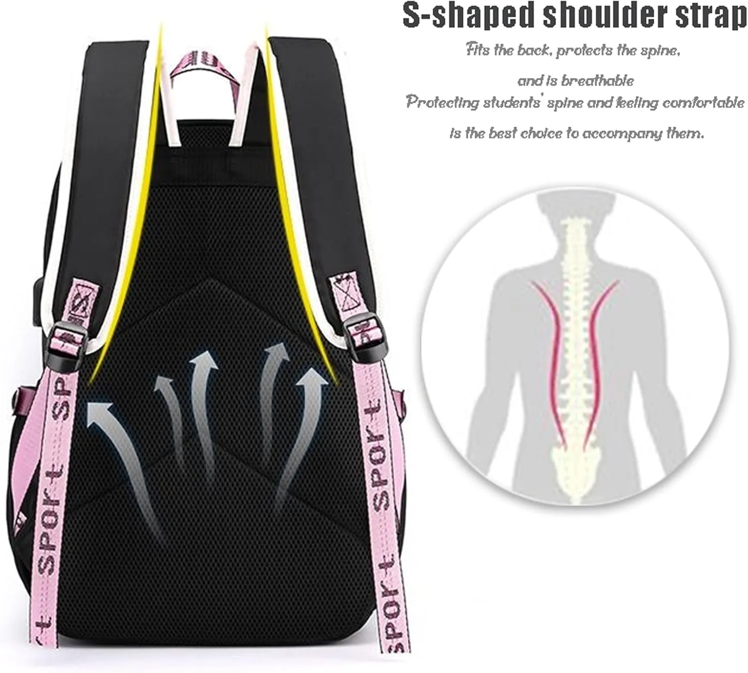Roffatide Anime Backpack Business Laptop Backpacks Travel Hiking Daypacks Rucksack 17 Inch