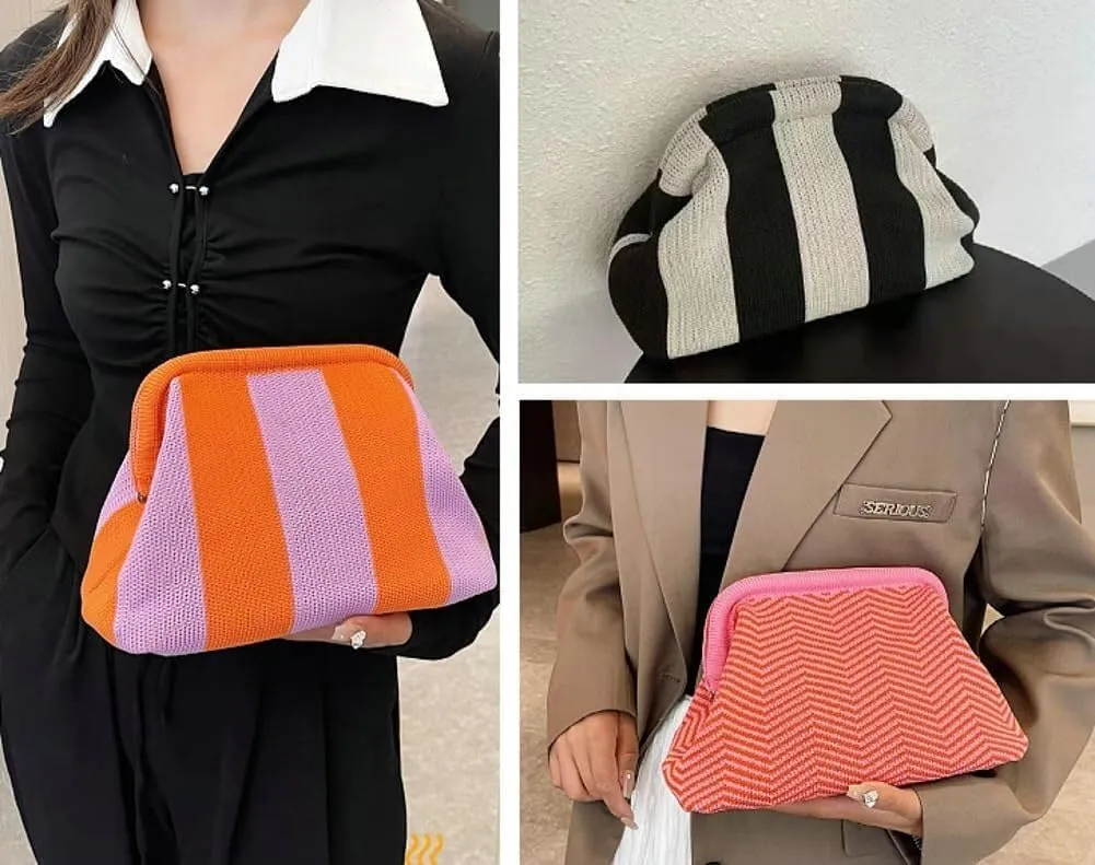 Romantic Crochet Handbag Wedding Ready Clutch with Compact Wallet Space