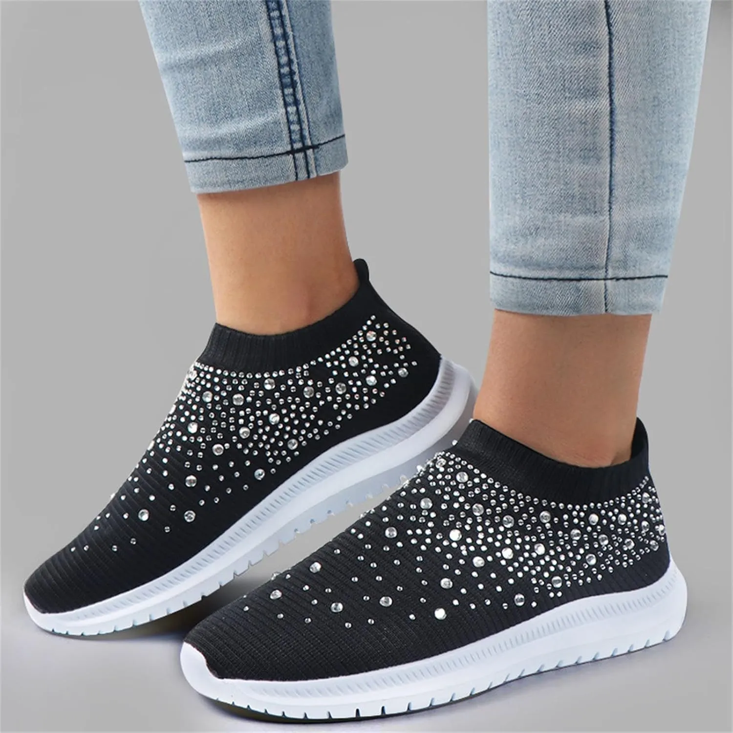 Running Shoes For Women Arch Support Athletic Walking Shoes Slip On Casual Mesh-Comfortable Tennis Workout Sneakers