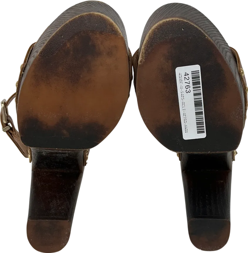 Russell & Bromley Brown Chunky Platform Leather Heeled Sandals UK 3 EU 36 